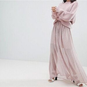 French Connection -Elao sheer Button Front Teagarden Maxi Skirt- Size 8